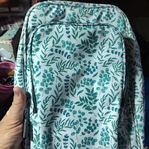 Floral Print Teal and White Women's Backpack